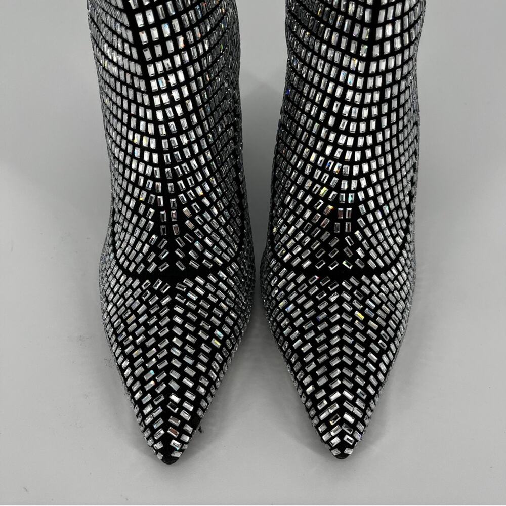 Wild Pair Neptunne Sock Dress booties silver bling - 6 - Picture 7 of 14